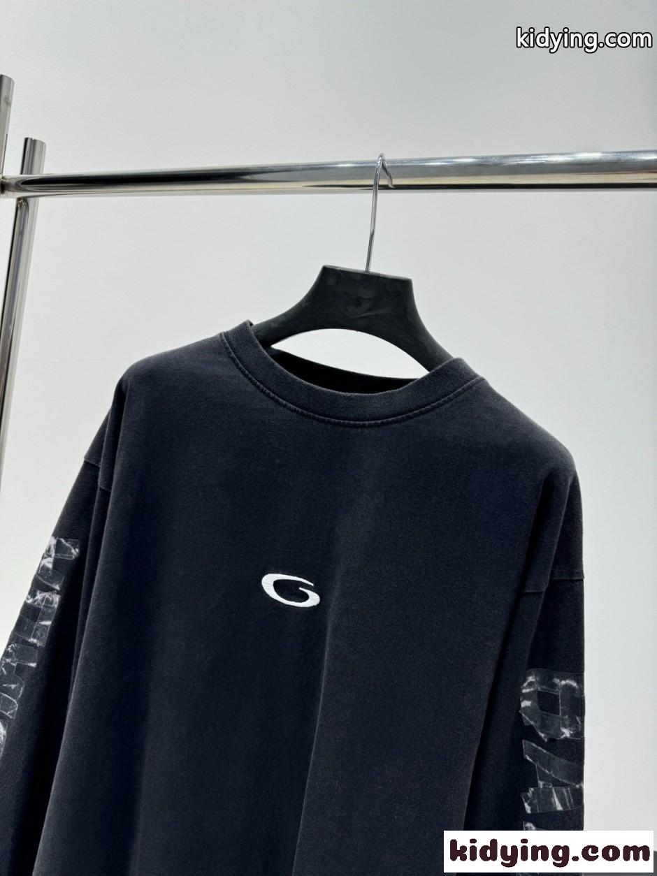 TRANSPARENT TAPE SHIFTED オーバーサイズ ロングスリーブTシャツ バレンシアガ Tシャツ 偽物-2
