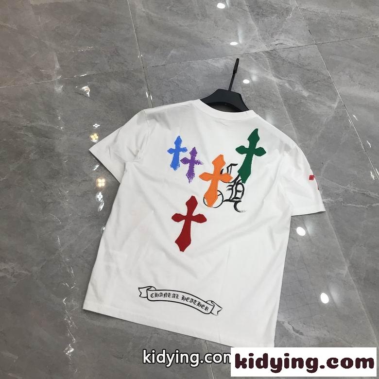 春夏 定番 クルーネック カジュアル 合わせやすい ロゴ クロムハーツ 半袖Tシャツ コピー 着心地いい-2