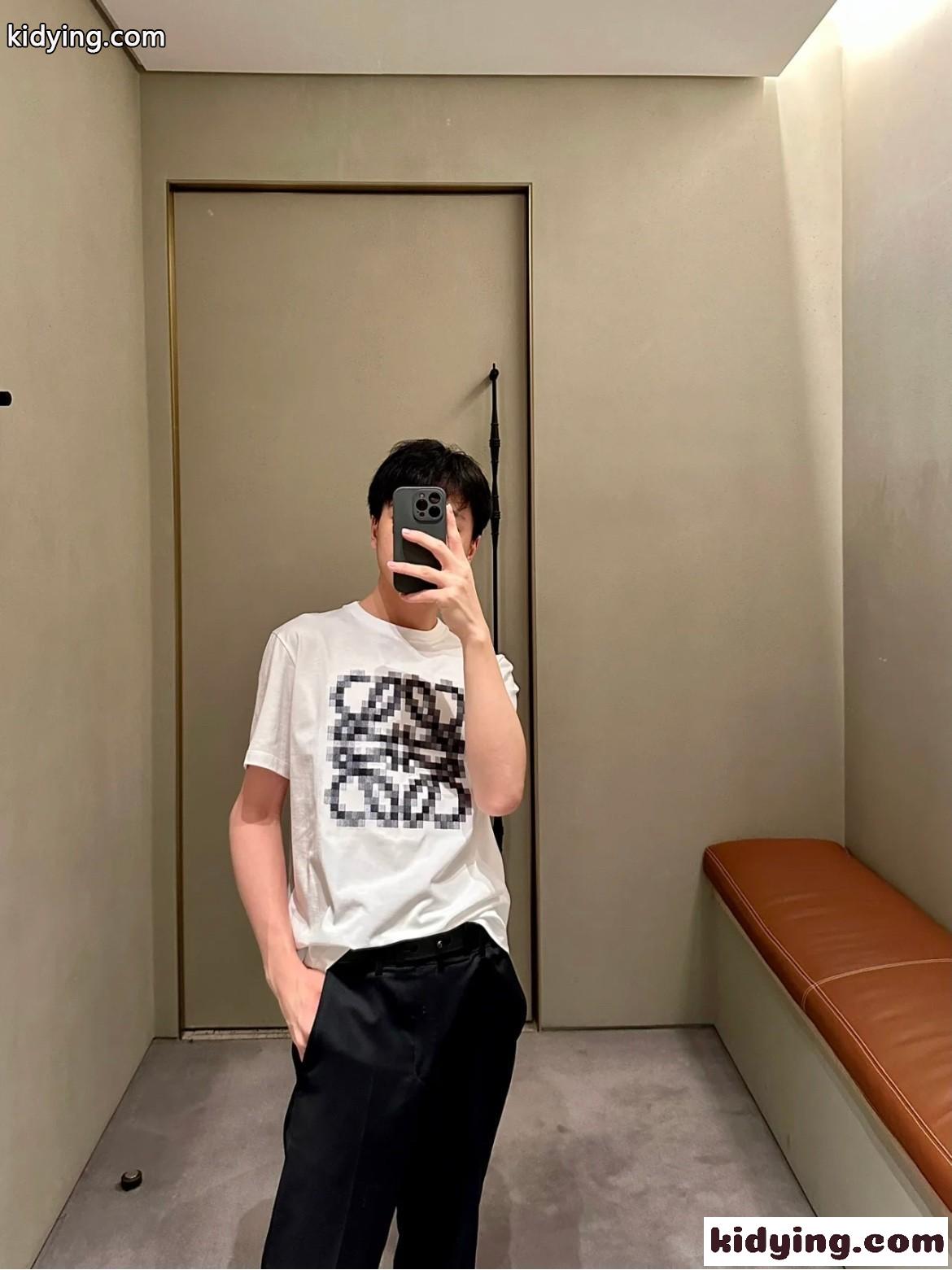 アナグラム ピクセレイテッド コットン 半袖Tシャツ ロエベ Tシャツ コピー ユニセックス-4