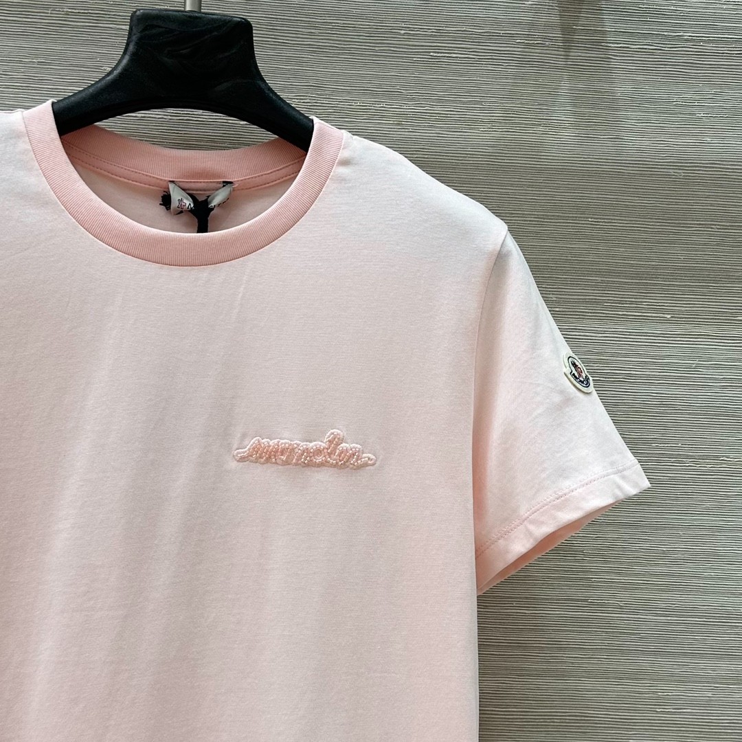 お洒落 モンクレール Tシャツ コピー 定番 ロゴ コットンTシャツ クルーネック ブラック-0