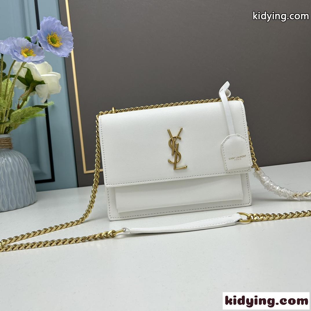人気 YSL サンセット ミディアム モノグラムバッグ イヴ・サンローラン バッグ コピー ホワイト-2