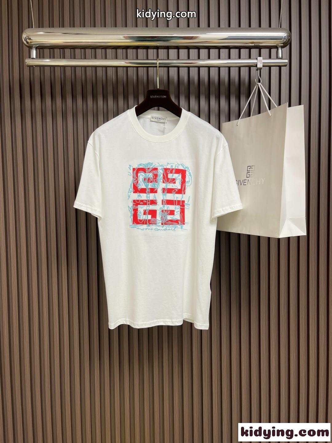 おしゃれ 4Gロゴ 半袖Tシャツ ジバンシィ Tシャツ 偽物 クルーネック ホワイト-1