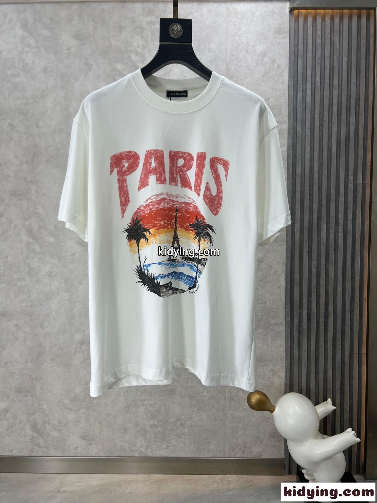 PARIS TROPICAL 半袖Tシャツ バレンシアガ Tシャツ コピー ホワイト-1