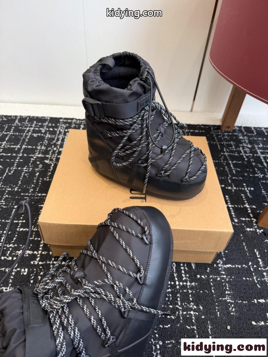 MONCLER × MOON BOOT スノーブーツ モンクレール ブーツ スーパーコピー ブラック-4
