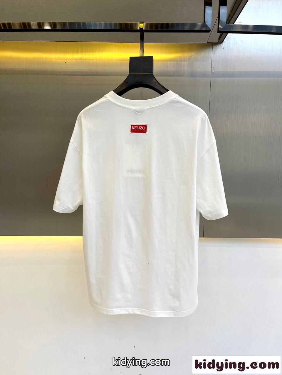 シンプル ロゴ クルーネック VARSITY 半袖Tシャツ ケンゾー Tシャツ コピー ユニセックス-4