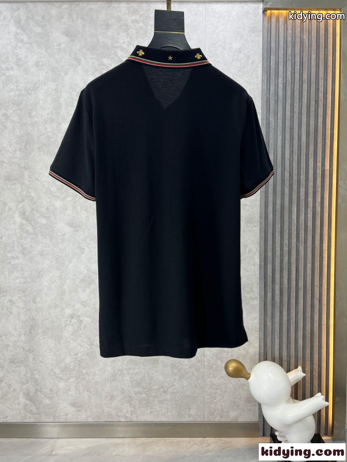 カジュアル 合わせやすい グッチ Tシャツ コピー 半袖 ポロシャツ ブラック-1