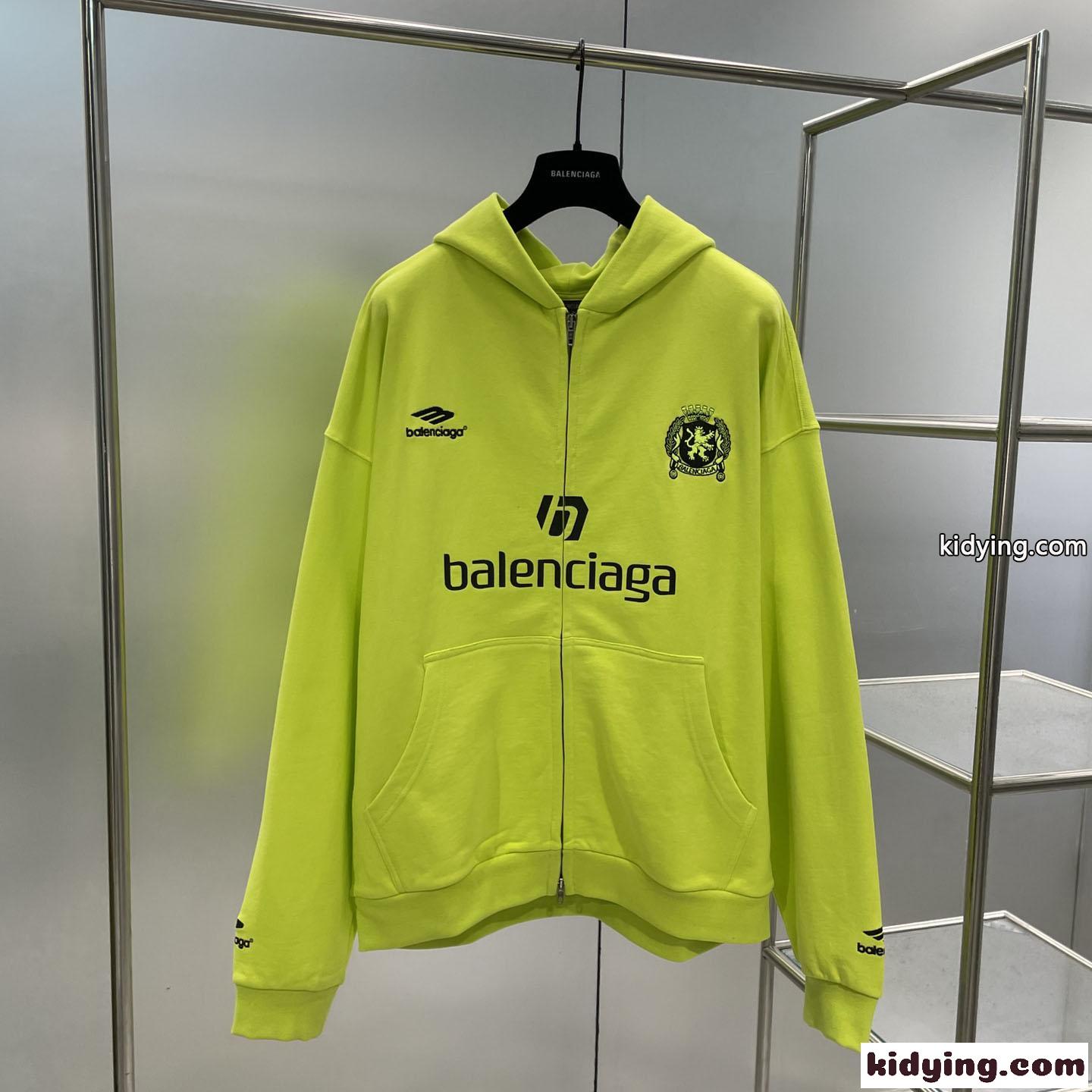 PARIS SOCCER ジップアップ フーディー バレンシアガ パーカー コピー グリーン-0
