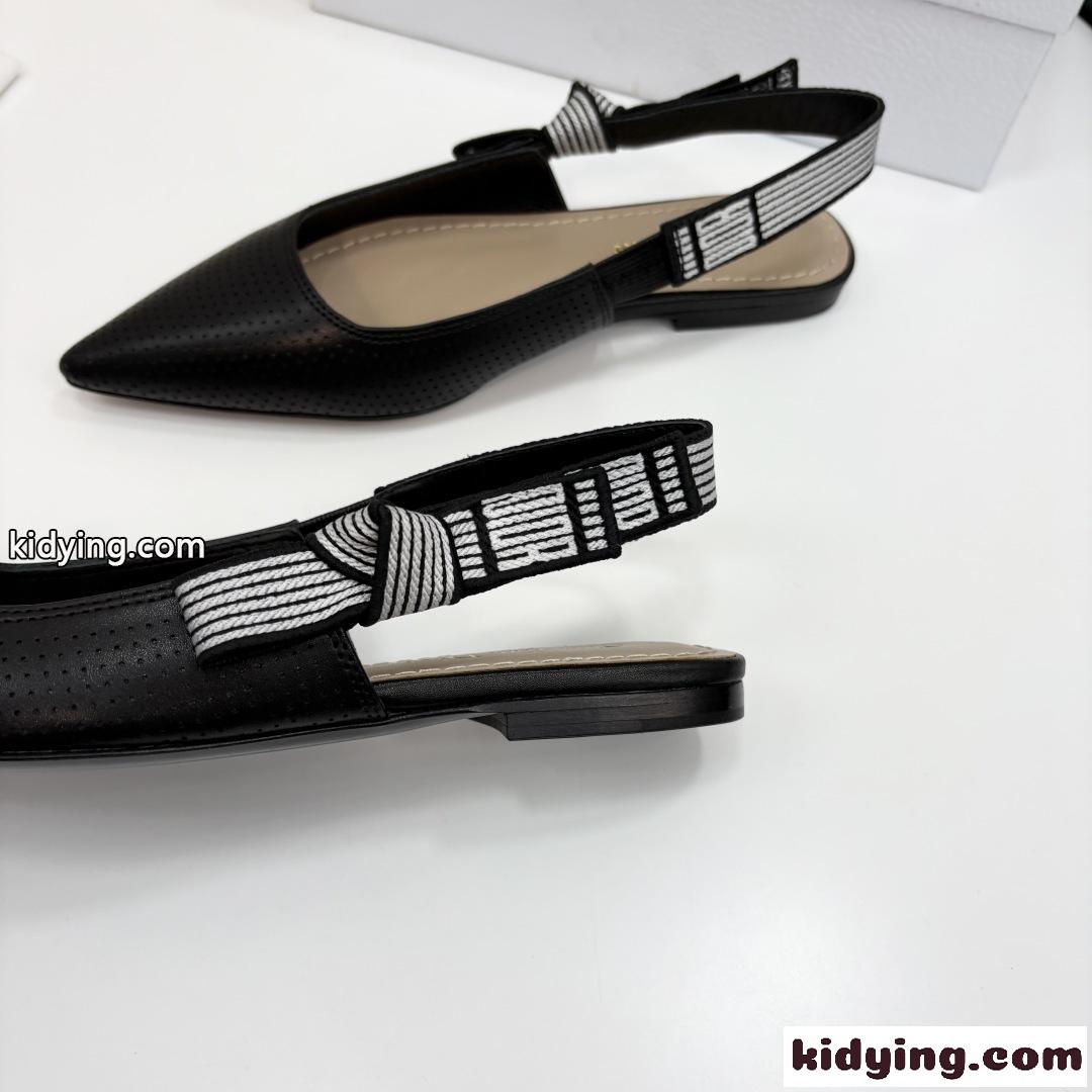 人気 新作 Dior Toujours スリングバックフラット スーパーコピー ブラック-3