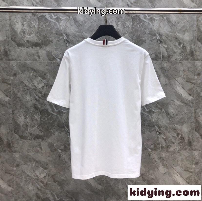 RWB ストライプ Tシャツ トムブラウン 半袖Tシャツ コピー ホワイト-2