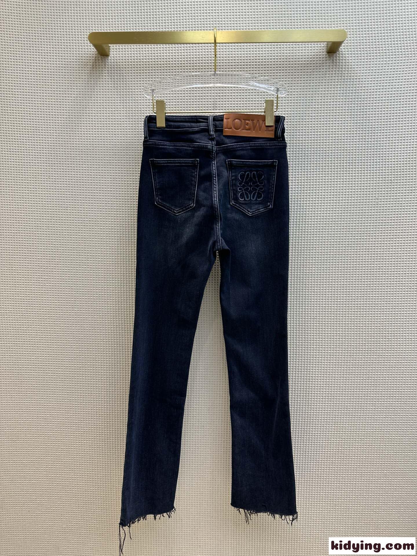 秋冬 裏起毛 合わせやすい デニムパンツ ロエベ ジーンズ コピー ストレッチ レディース-3