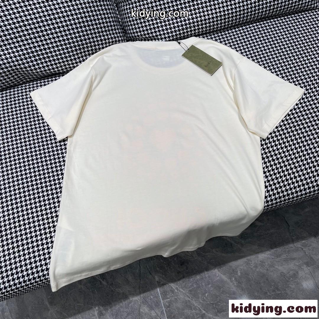 お洒落 プリント クルーネック 人気 グッチ Tシャツ コピー 合わせやすい 半袖 トップス-3