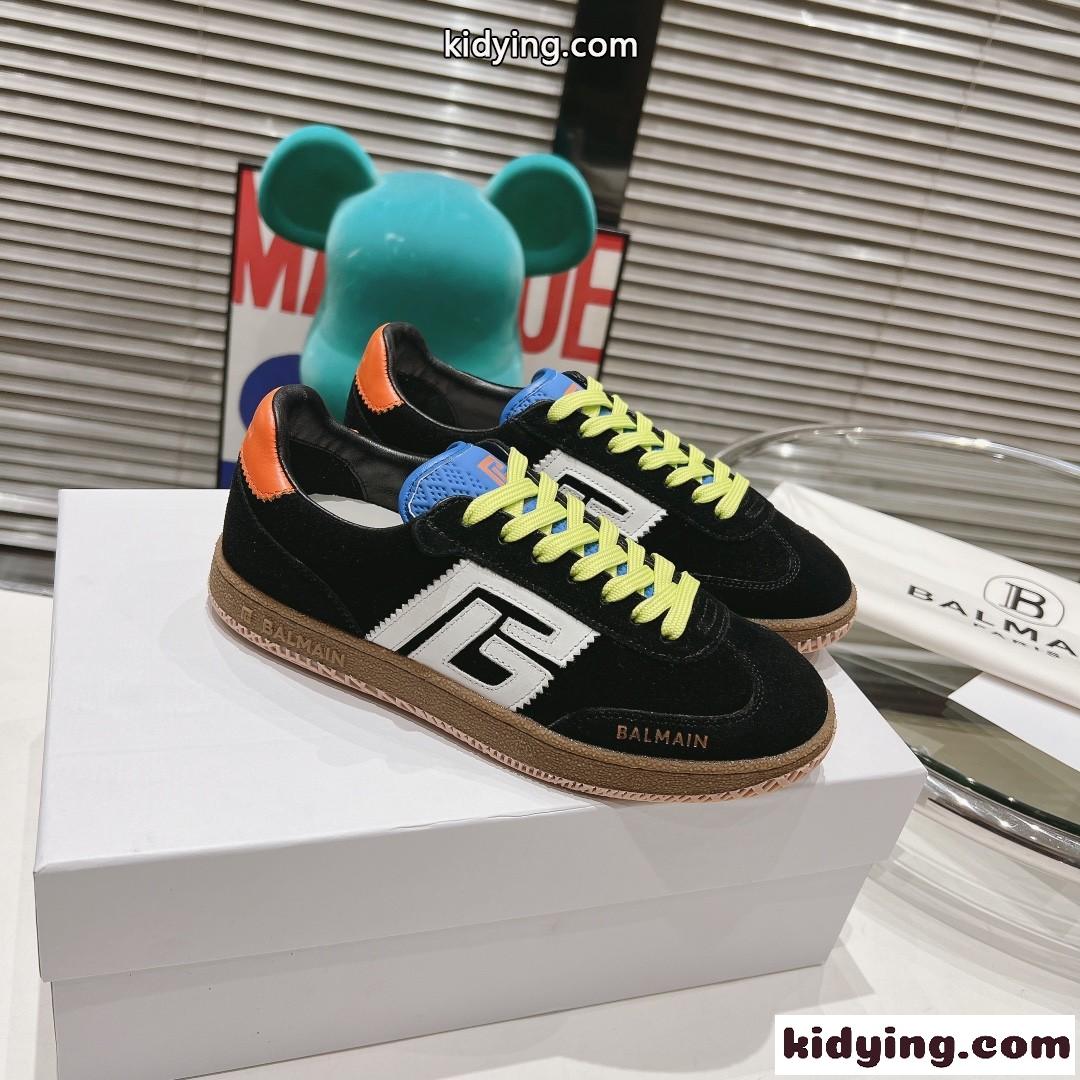 Balmain Swan スニーカー バルマン スニーカー スーパーコピー レザー＆スエード-0