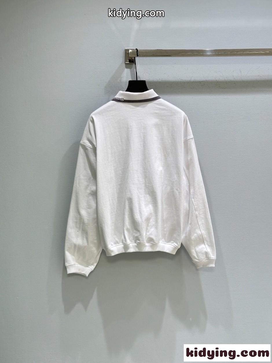 アレキサンダーワング Tシャツ コピー 上品 洗練された コットン 長袖 ポロシャツ ホワイト-3