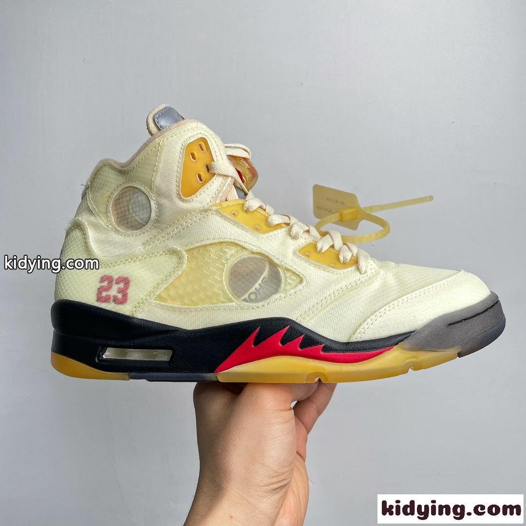 軽量 おしゃれ Off-White X Air Jordan 5 オフホワイト スニーカー コピー-0