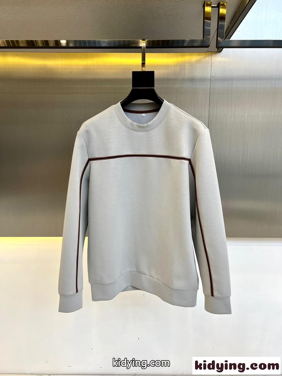 シンプル エルメネジルド・ゼニア Tシャツ コピー クルーネック スウェットシャツ グレー-0
