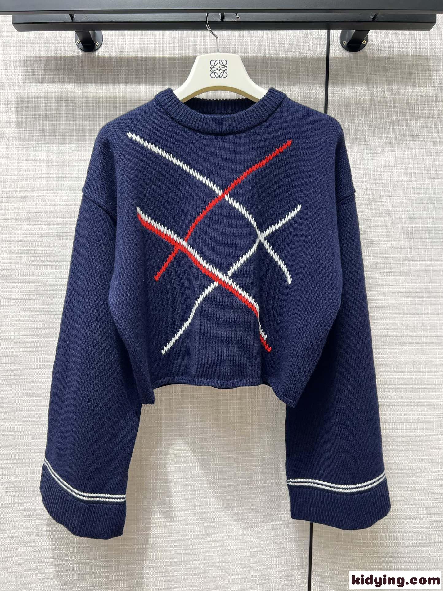 クロップド アーガイルセーター ロエベ セーター コピー 人気 ファッション-0