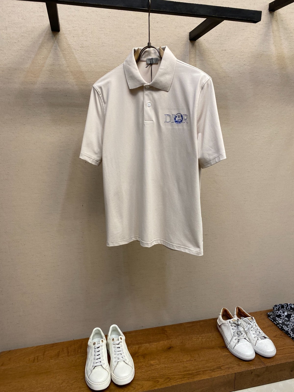 DIOR AND HYLTON NEL ポロシャツ クリスチャン・ディオール Tシャツ コピー ベージュ-0