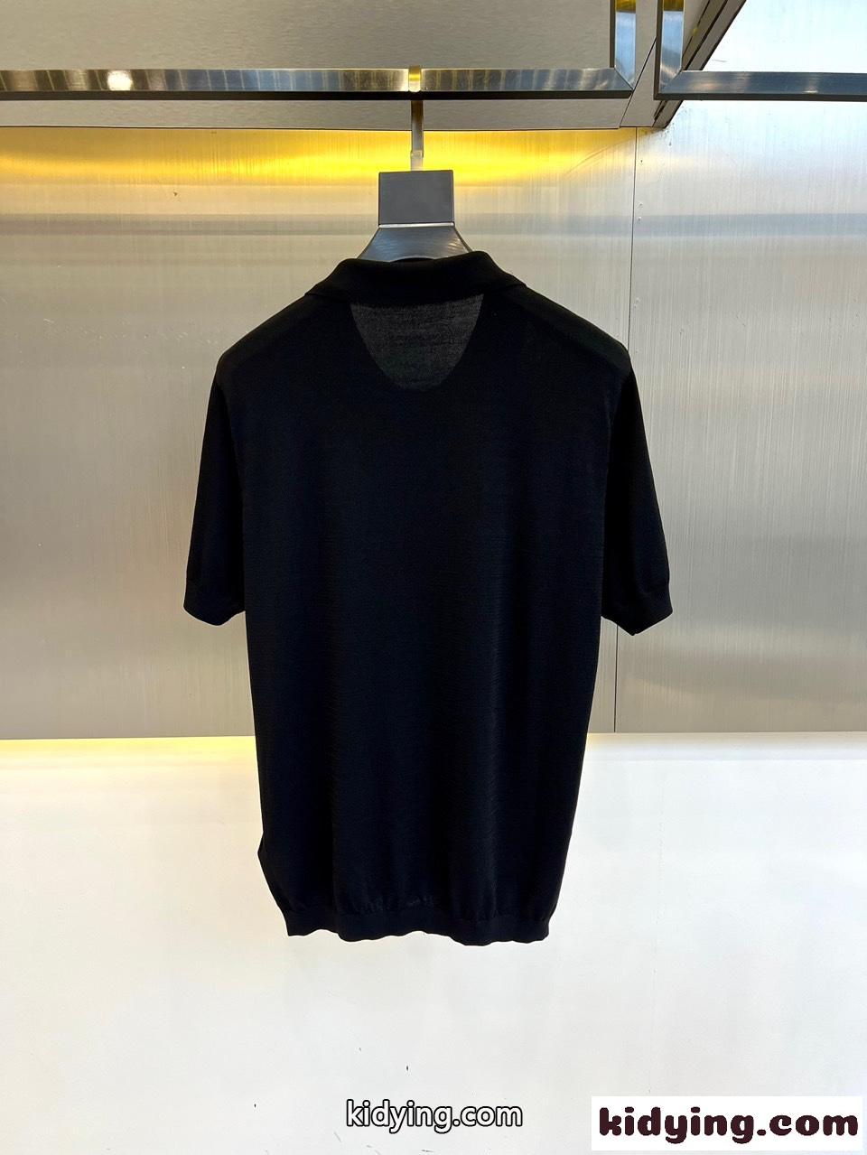 春夏 快適 GG グッチ 半袖Tシャツ コピー ニット ポロシャツ ブラック-4