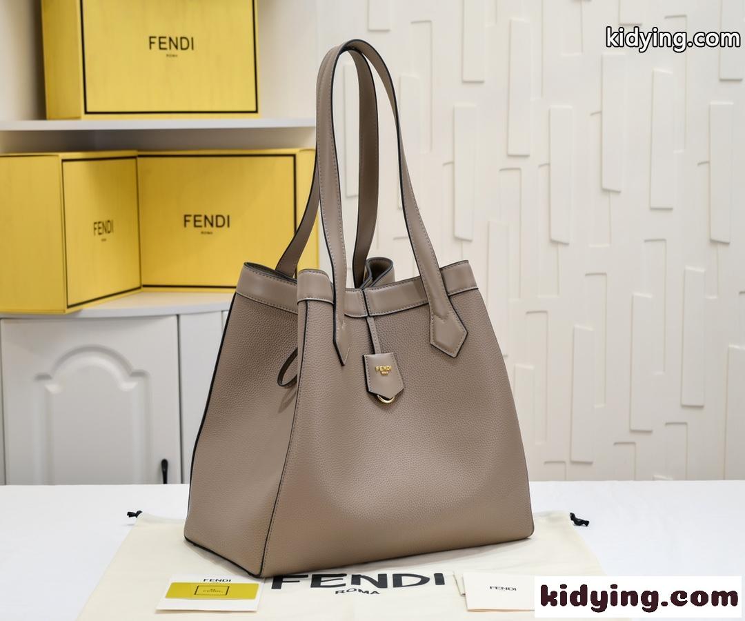 フェンディ バッグ コピー Fendi Origami ラージ グレーレザー 変形バッグ-0
