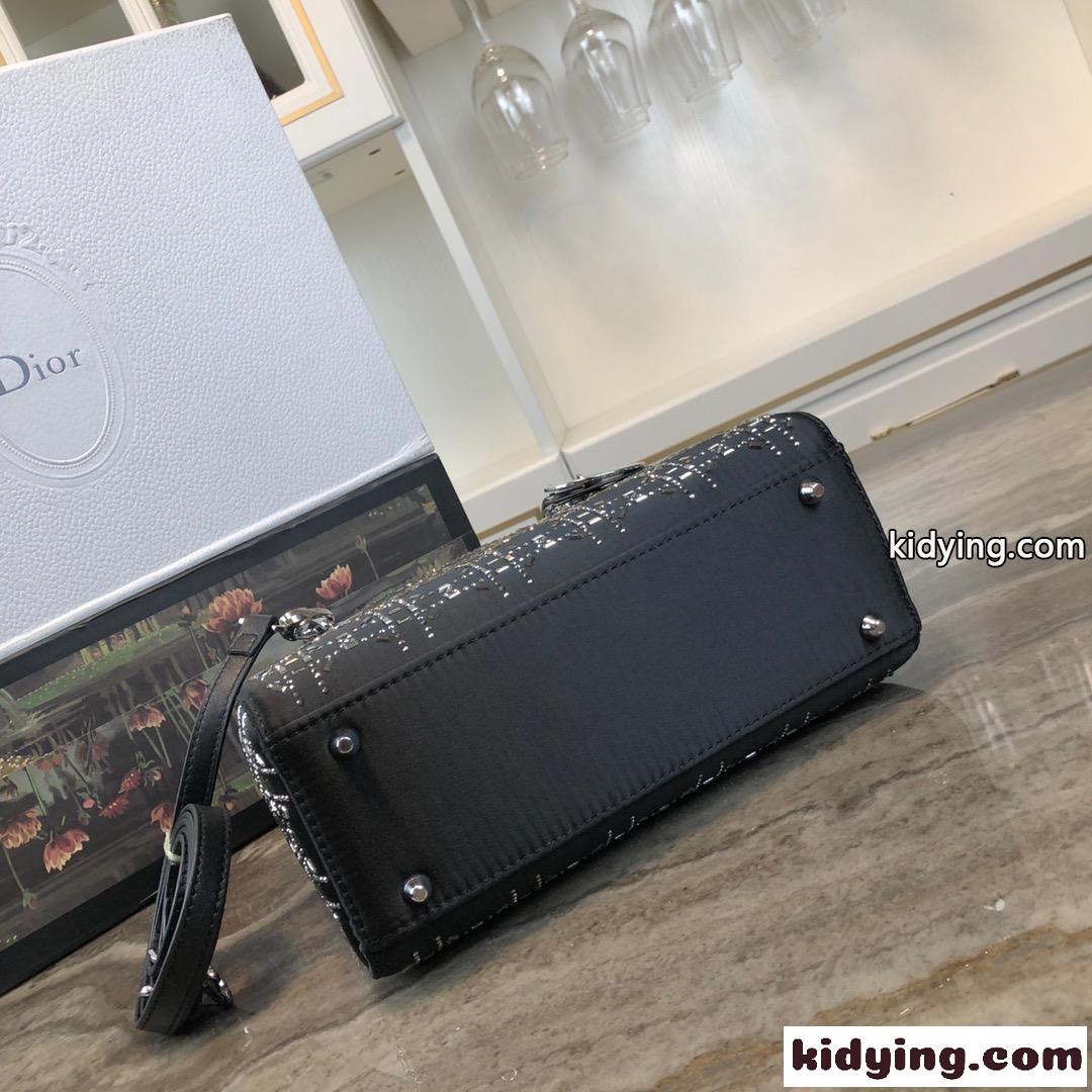 大人気 LADY DIOR カナージュ サテン ハンドバッグ クリスチャン・ディオール バッグ コピー ブラック-3