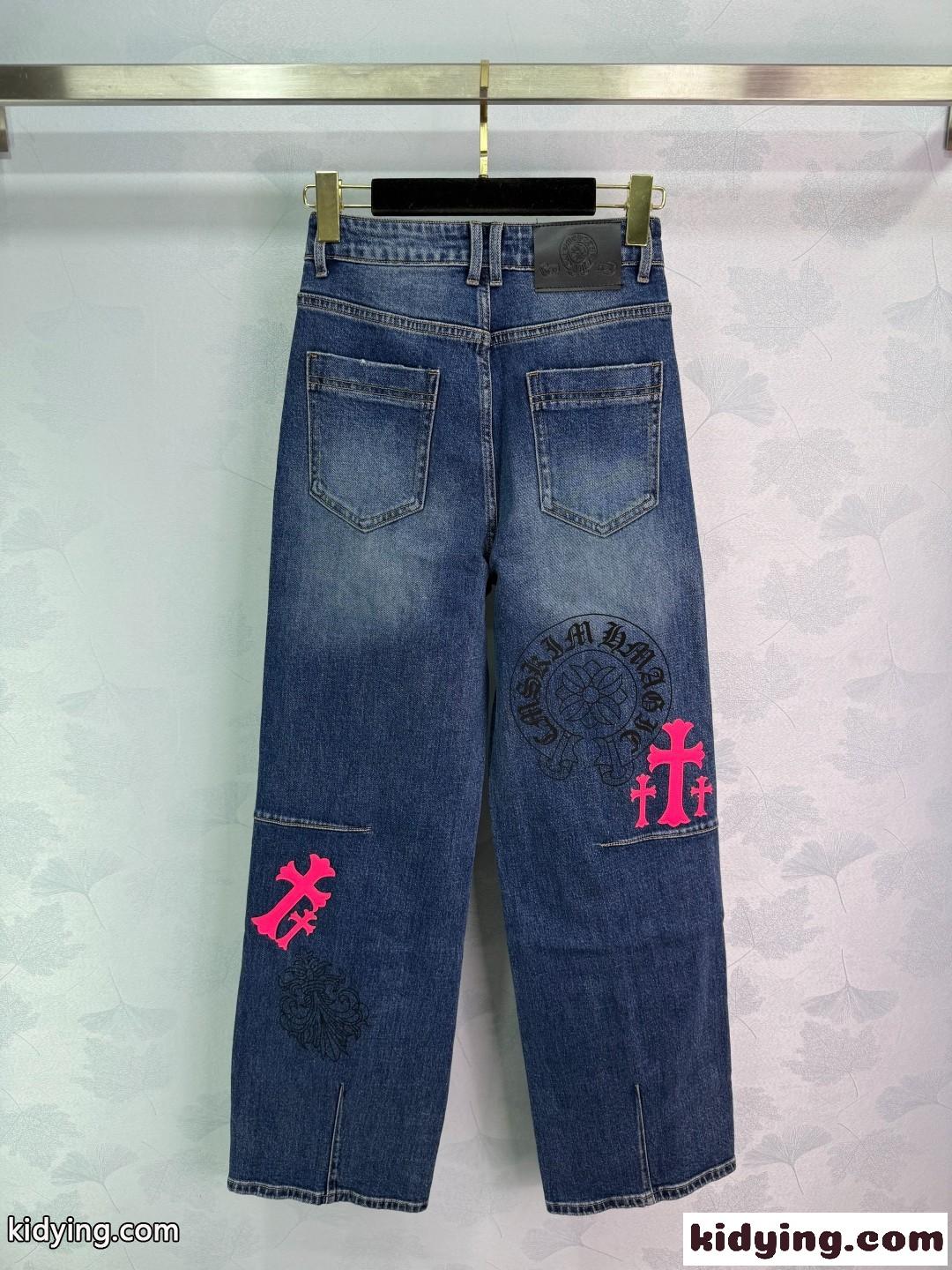 スタイリッシュ ロゴ デニムパンツ クロムハーツ ジーンズ 偽物 合わせやすい-4