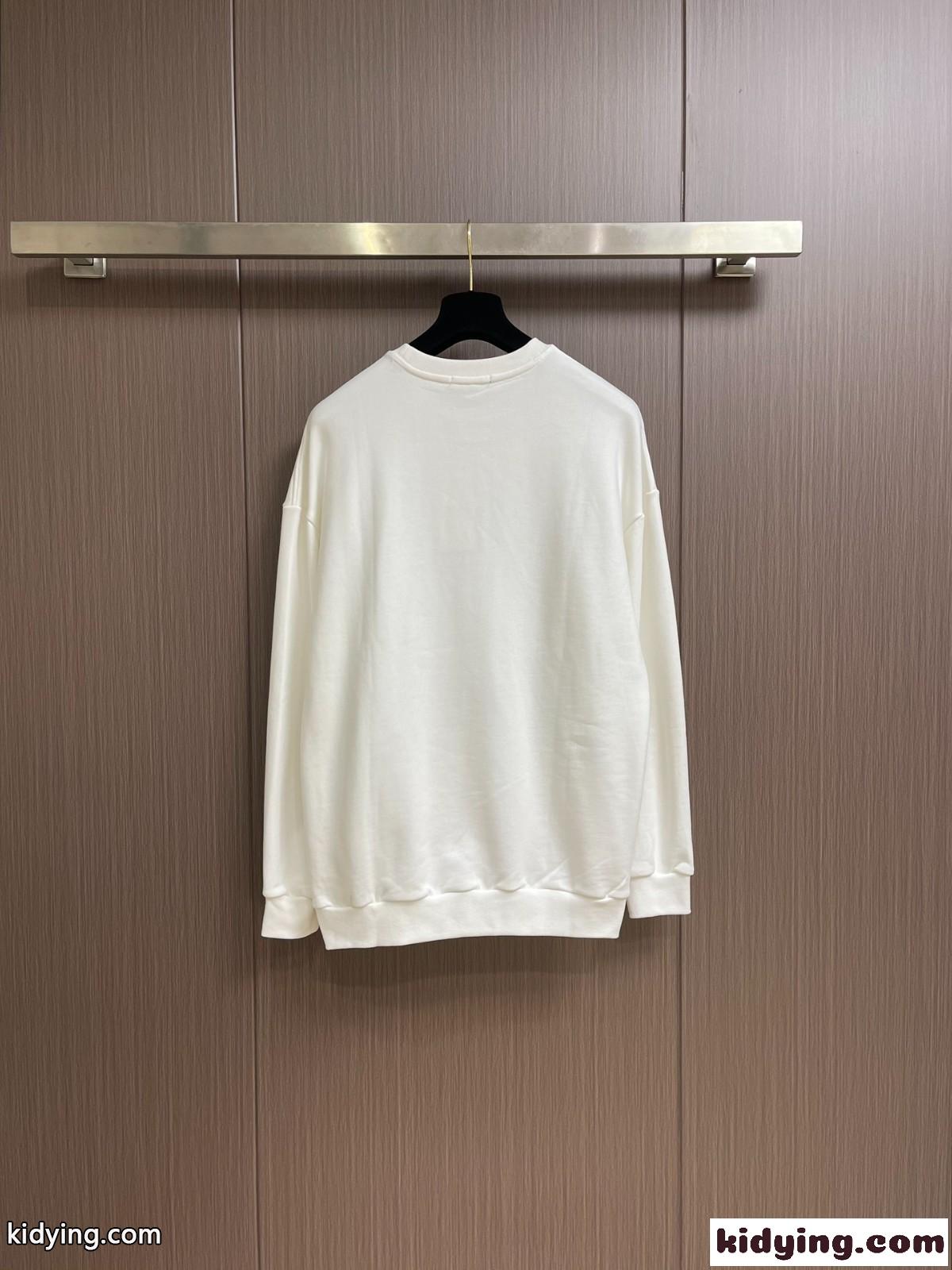 フェンディ Tシャツ コピー クルーネック 定番 ロゴ入り コットン スウェットシャツ-1