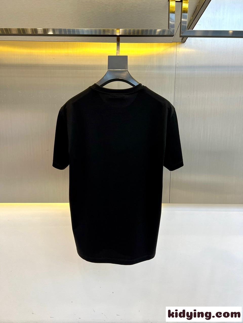 目を引く ロゴ 半袖Tシャツ ドルチェ&ガッバーナ Tシャツ 偽物 コットン ブラック-3