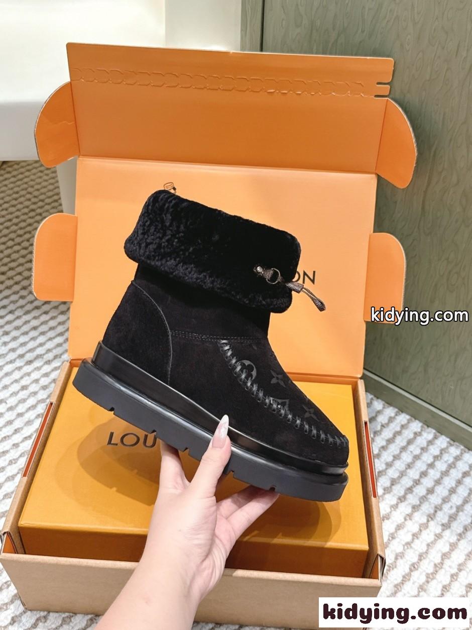 LV SKI コルティナ アンクルブーツ ルイ・ヴィトン ブーツ スーパーコピー ブラック-0