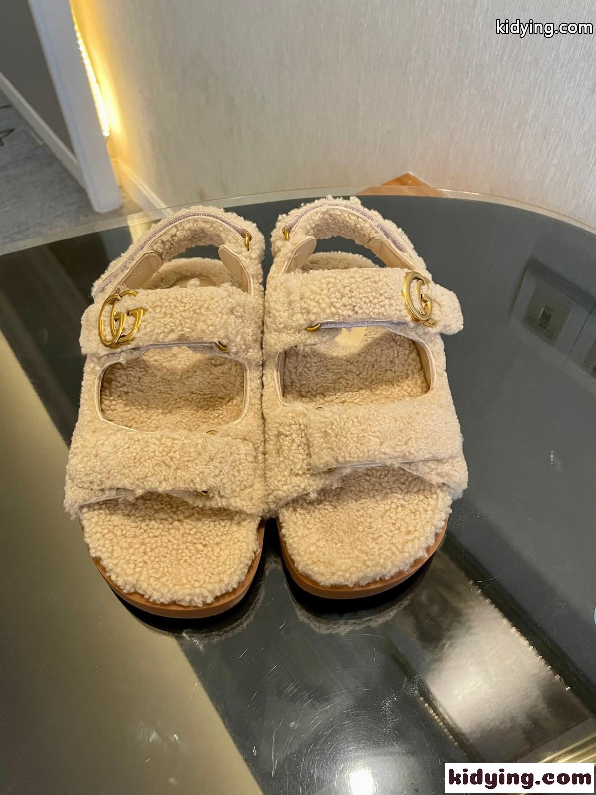 もこもこ ダブルG ウィメンズ サンダル グッチ サンダル スーパーコピー-2