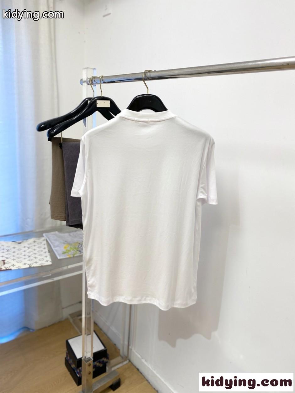 洗練された 馬具モチーフ クルーネック 半袖Tシャツ エルメス Tシャツ 偽物 ホワイト-3