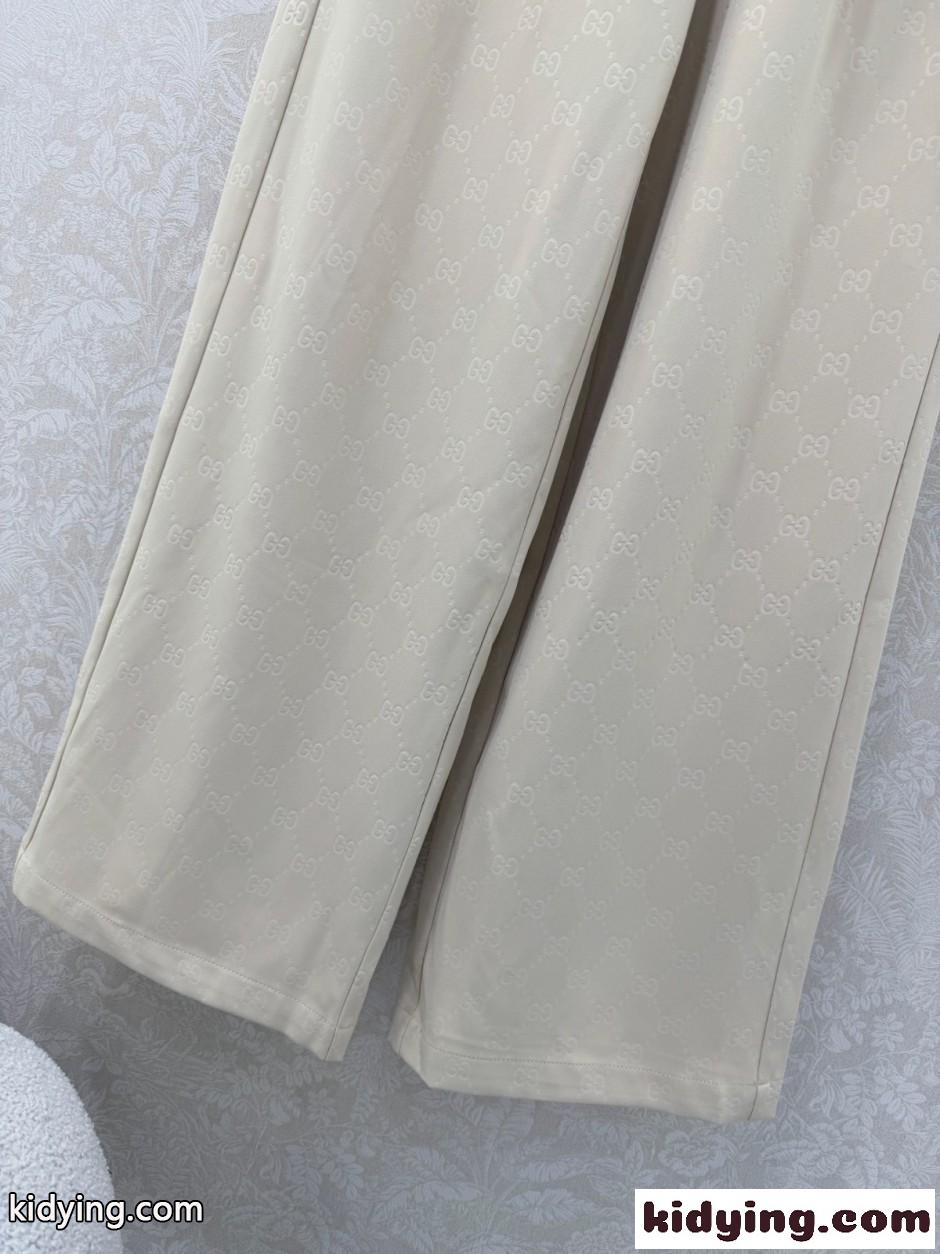 ウェブ ストライプ GGジャカード ワイドパンツ グッチ パンツ コピー アイボリー-4