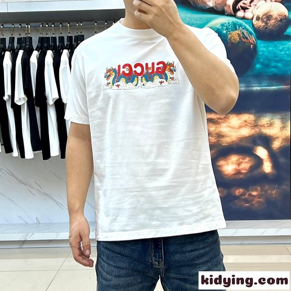 定番 合わせやすい グッチ Tシャツ コピーロゴ 半袖tシャツ ホワイト-2