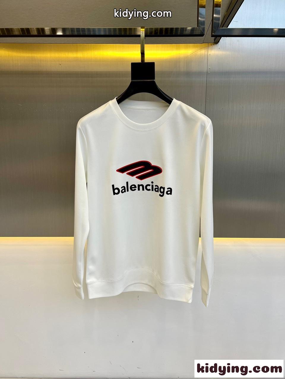 ベーシック ロゴ クルーネック トレーナー バレンシアガ Tシャツ コピー ホワイト-0