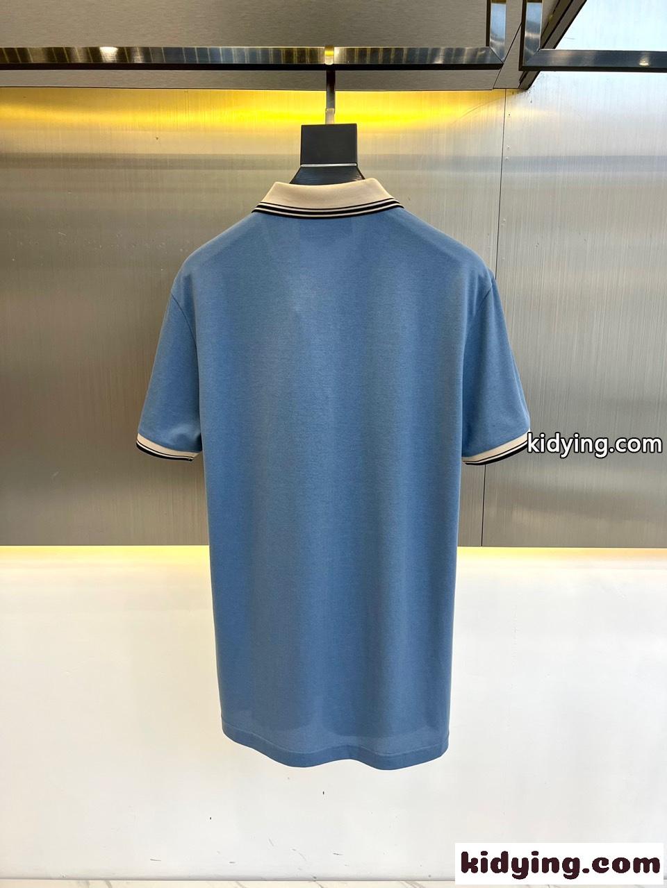 ベーシック エレガント 半袖 ポロシャツ グッチ Tシャツ コピー ブルー-3