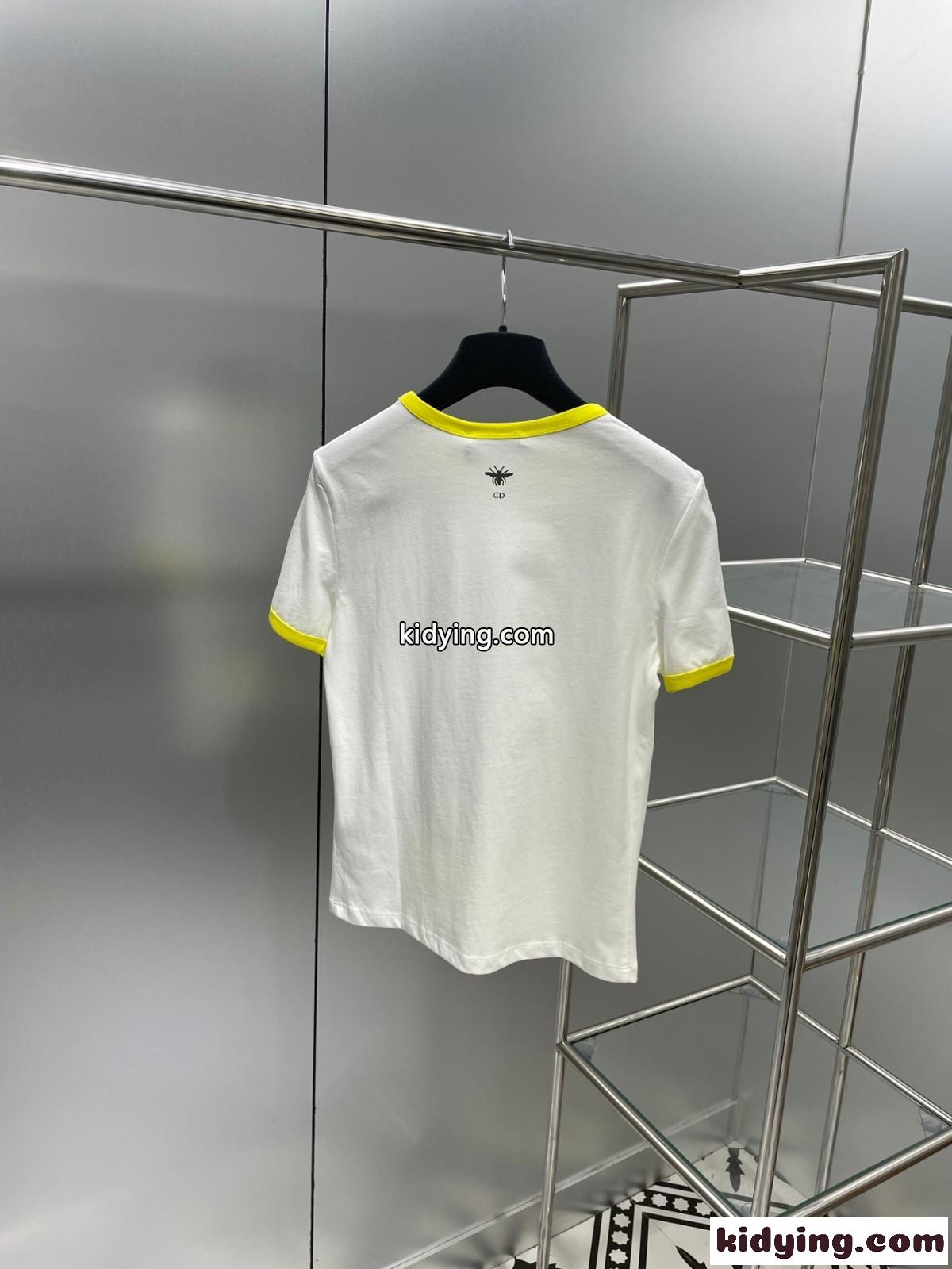 新作 おしゃれ プリント クルーネック レディース クリスチャン・ディオール Tシャツ コピー 半袖 春夏 人気-1
