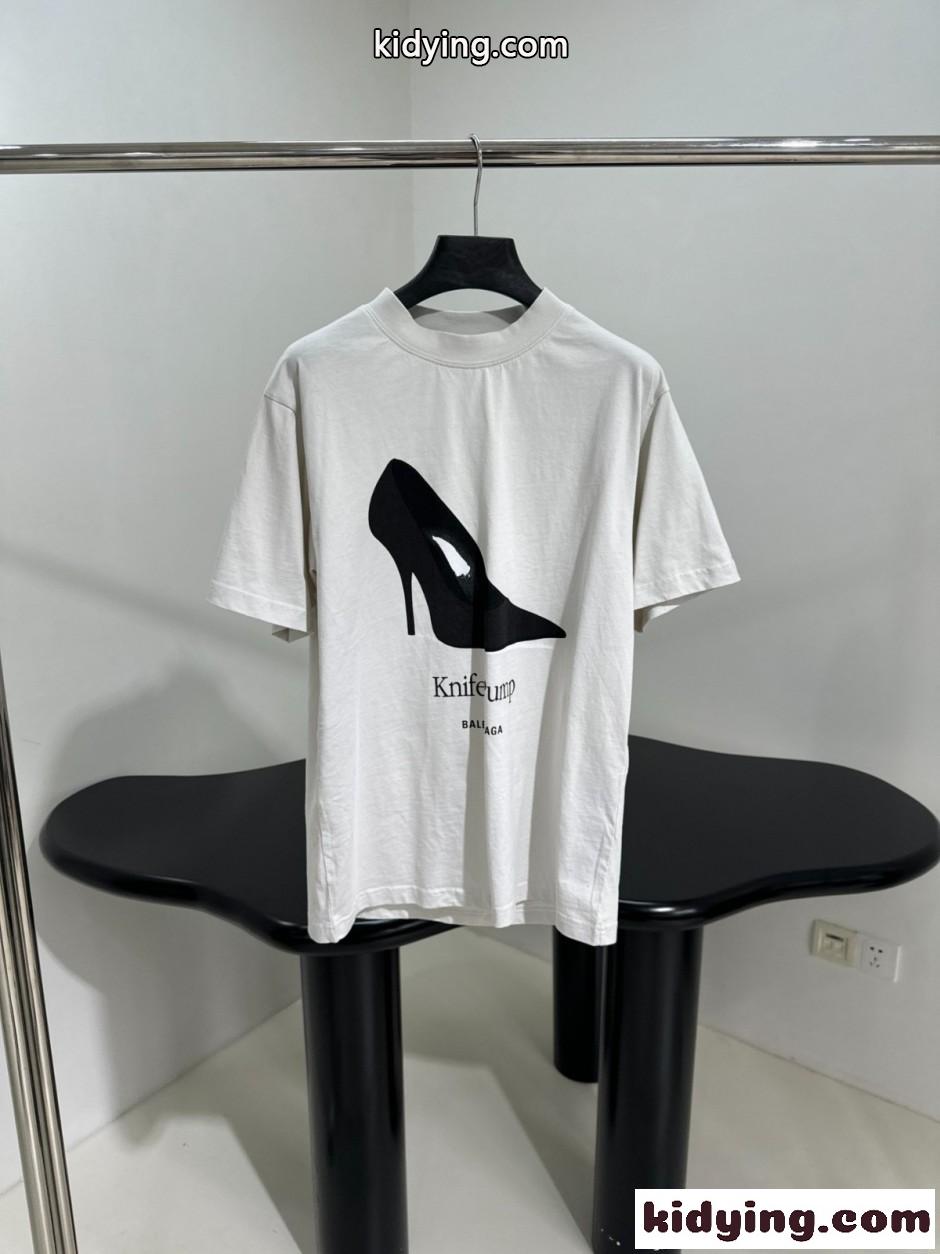 カジュアル コットン 半袖Tシャツ バレンシアガ Tシャツ コピー ユニセックス-0