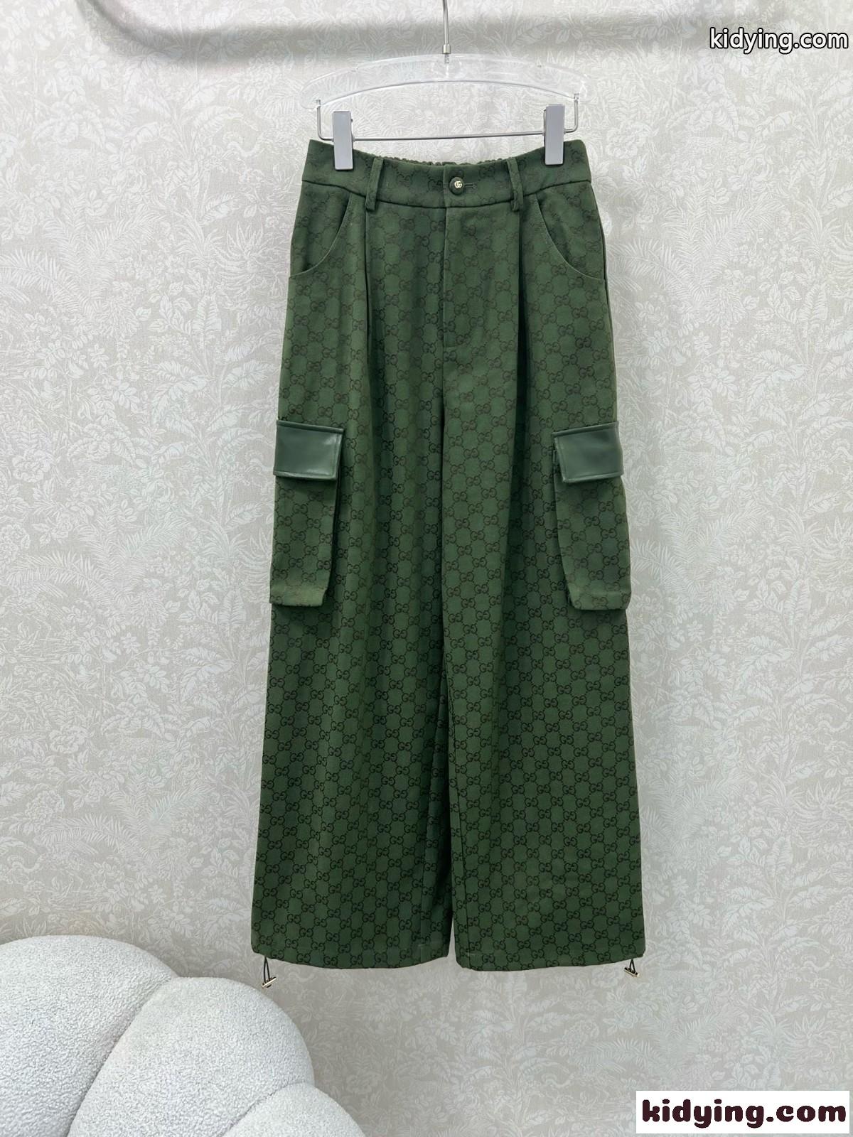 カジュアル GGロゴ カーゴパンツ グッチ パンツ コピー ズボン グリーン-1