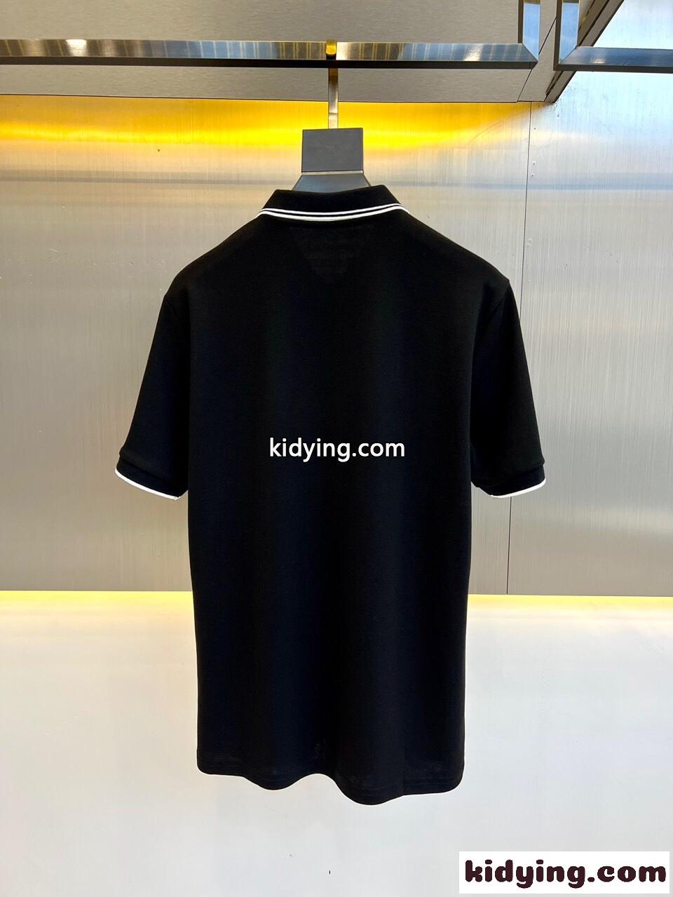 カジュアル おしゃれ コットン 半袖 ポロシャツ フェンディ Tシャツ コピー 半袖 トップス ブラック-4