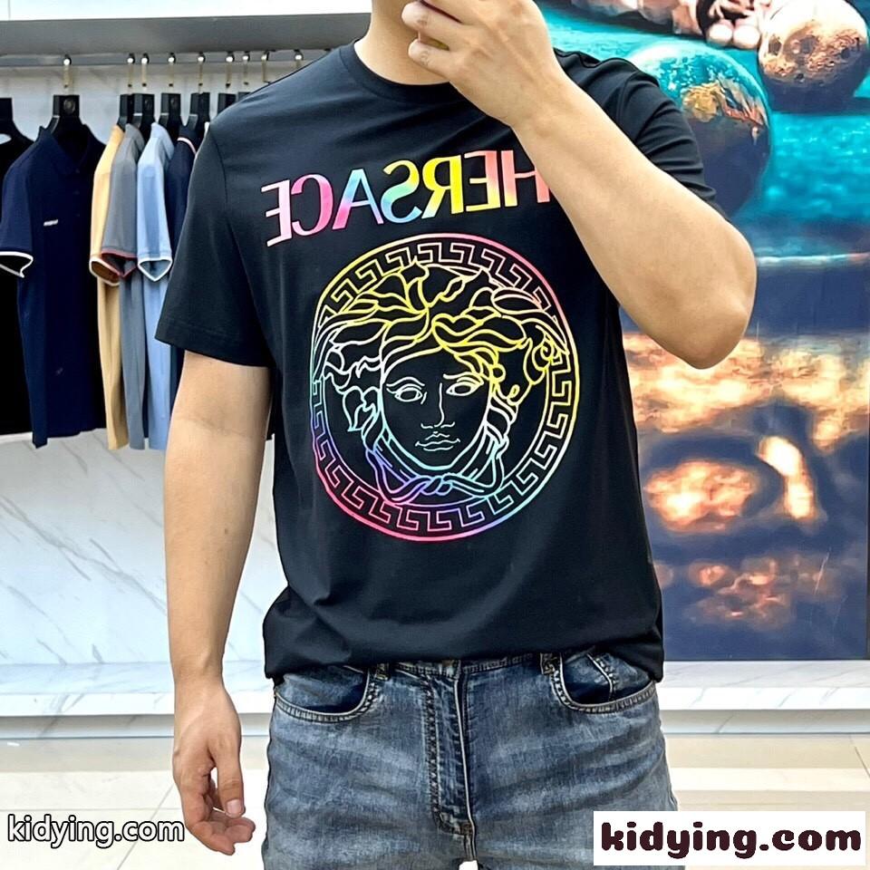 シェールサーチェ メデューサTシャツ 半袖 ヴェルサーチェ Tシャツ コピー ブラック-0