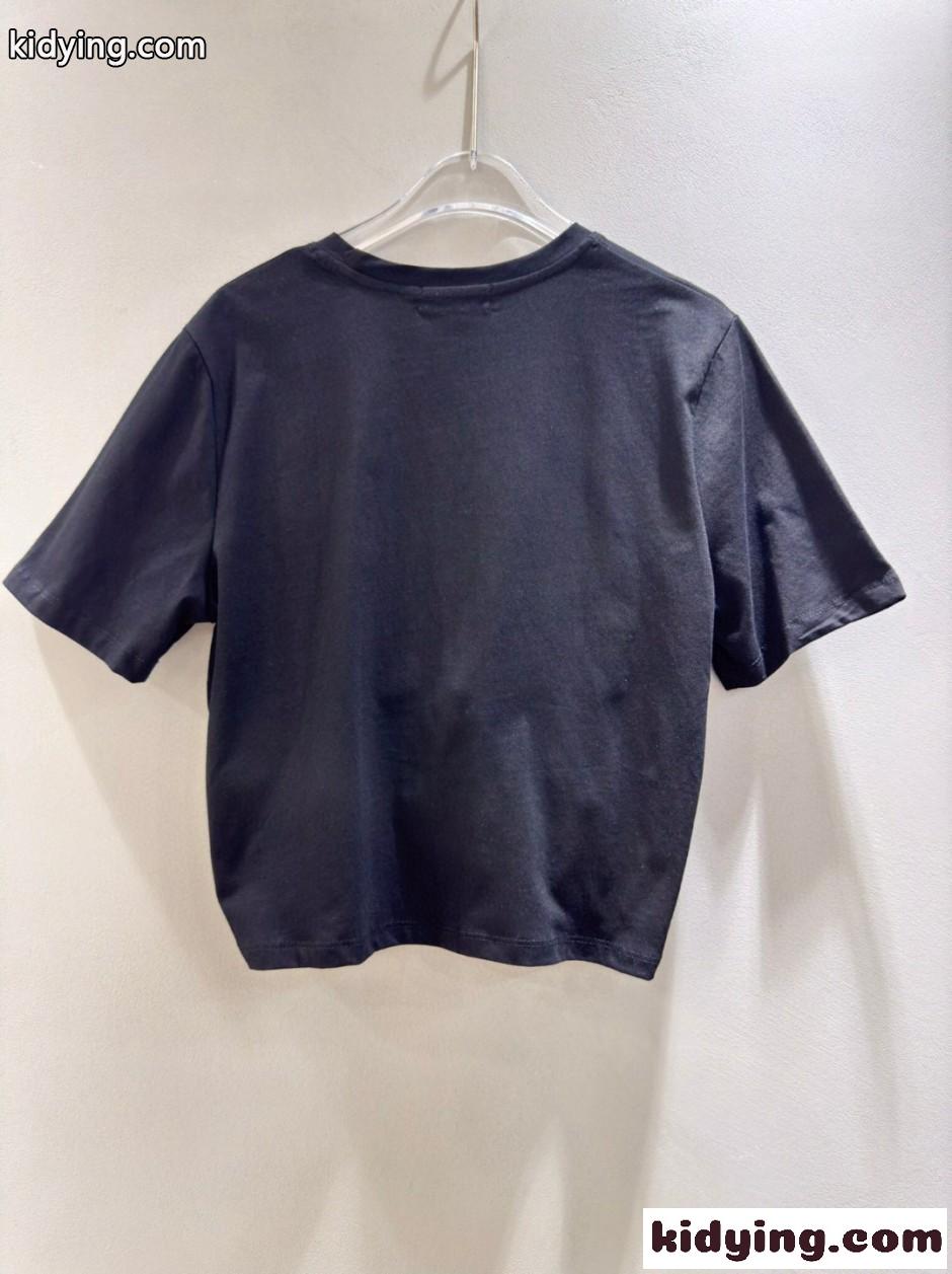 ヴェルサーチ Tシャツ コピー セーフティー ピン ロゴ 半袖Tシャツ ブラック-0