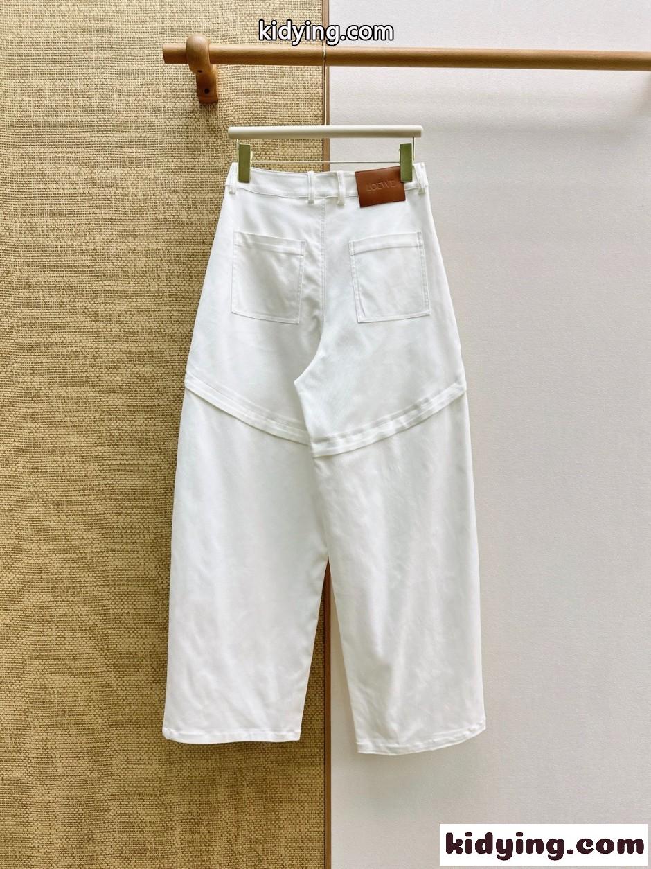 おしゃれ 合わせやすい カジュアルパンツ ロエベ パンツ コピー ホワイト-4