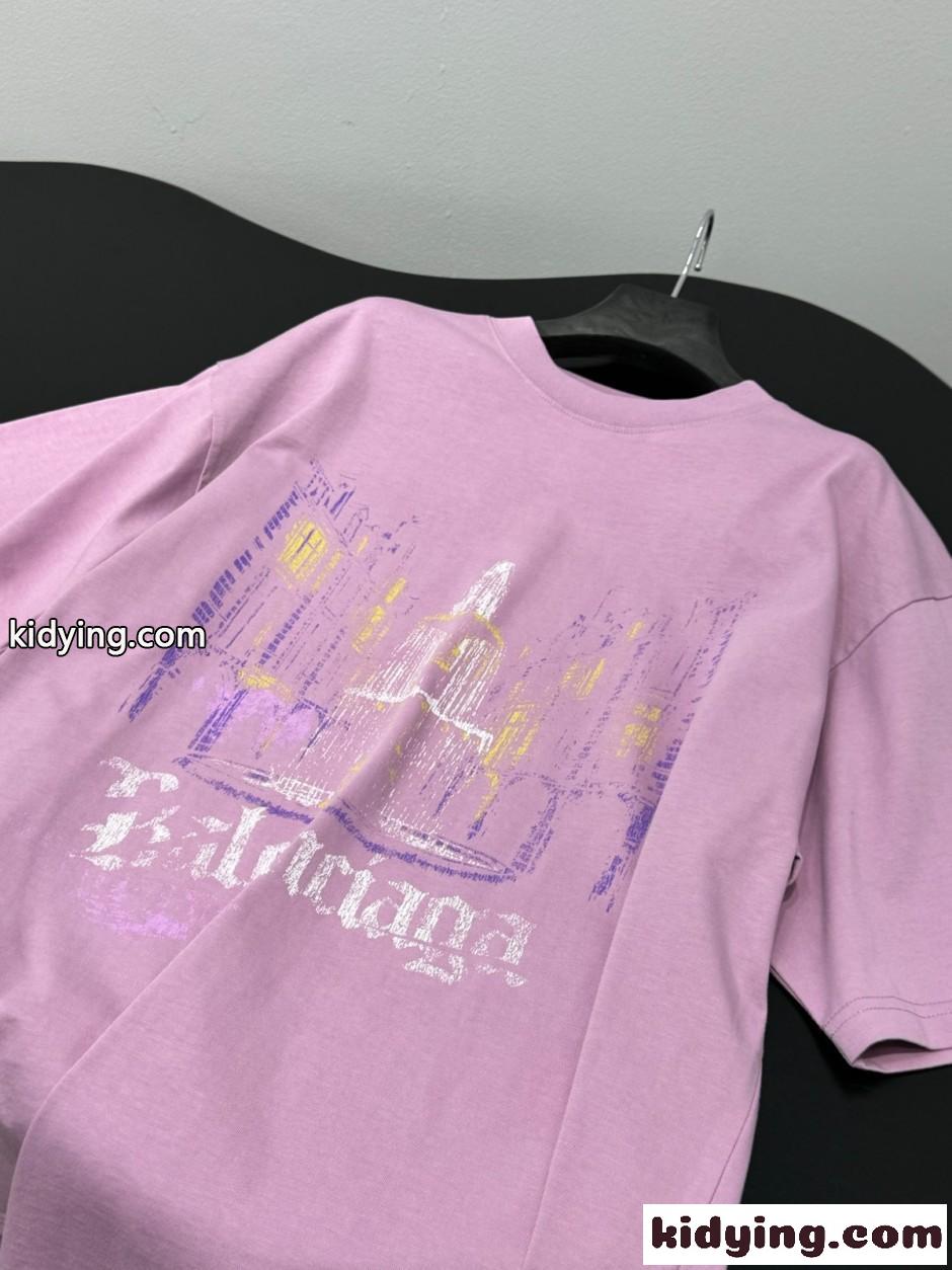 グラフィックプリント クルーネック 半袖Tシャツ バレンシアガ Tシャツ 偽物 ユニセックス-2
