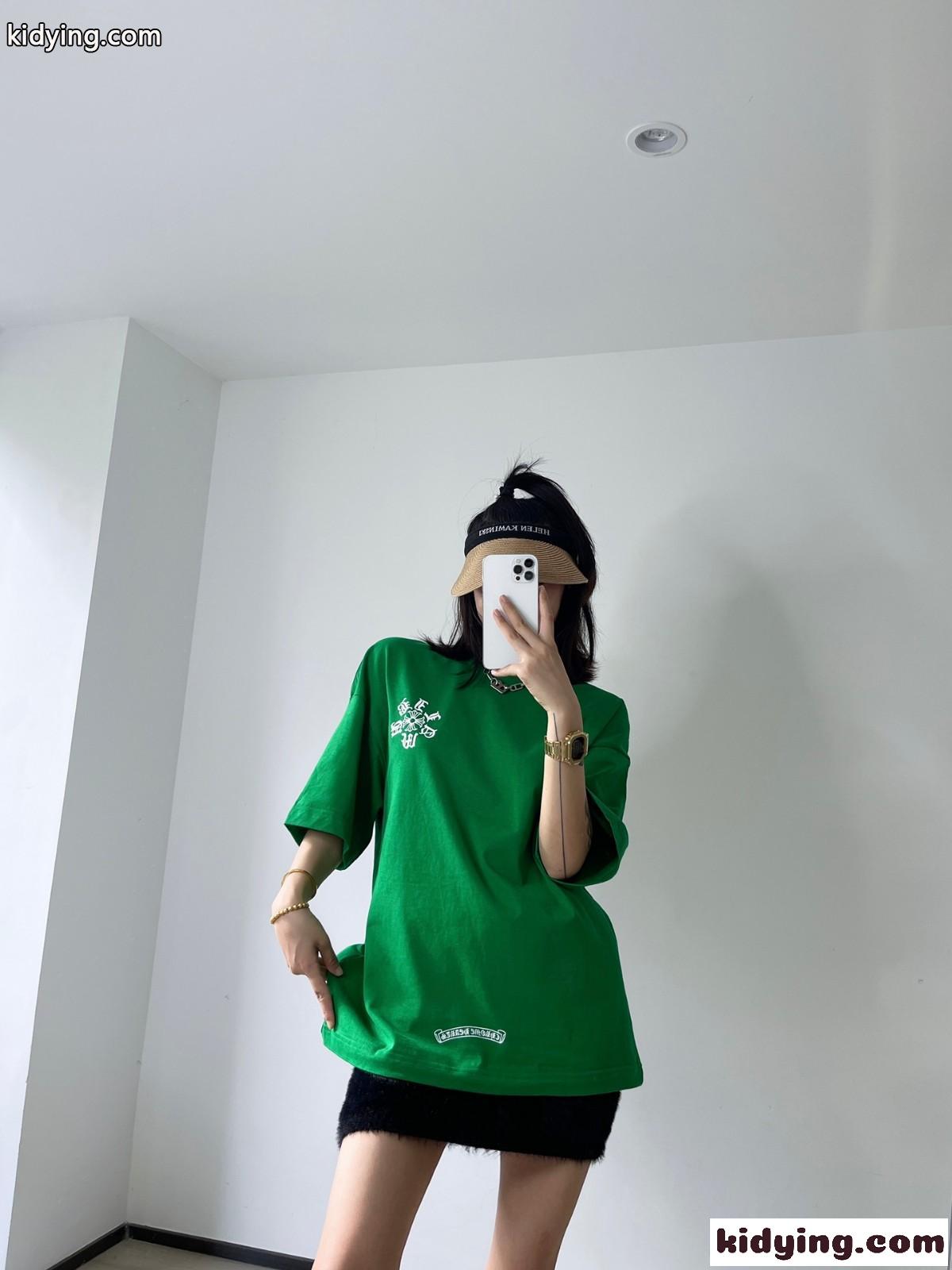 ユニセックス 3色あり ゆったり ストリート おしゃれ ロゴ クロムハーツ tシャツ コピー 着心地いい クルーネック-5