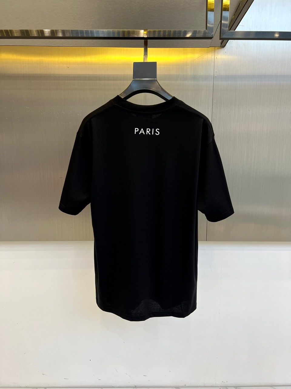 シンプル ロゴプリント 半袖Tシャツ セリーヌ Tシャツ 偽物 クルーネック ブラック-3