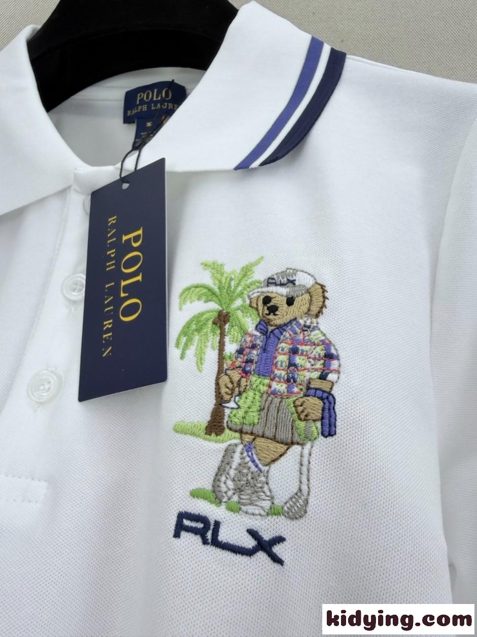 カジュアル 可愛い ポロベア コットン ポロシャツ ラルフローレン Tシャツ 偽物 ホワイト-4