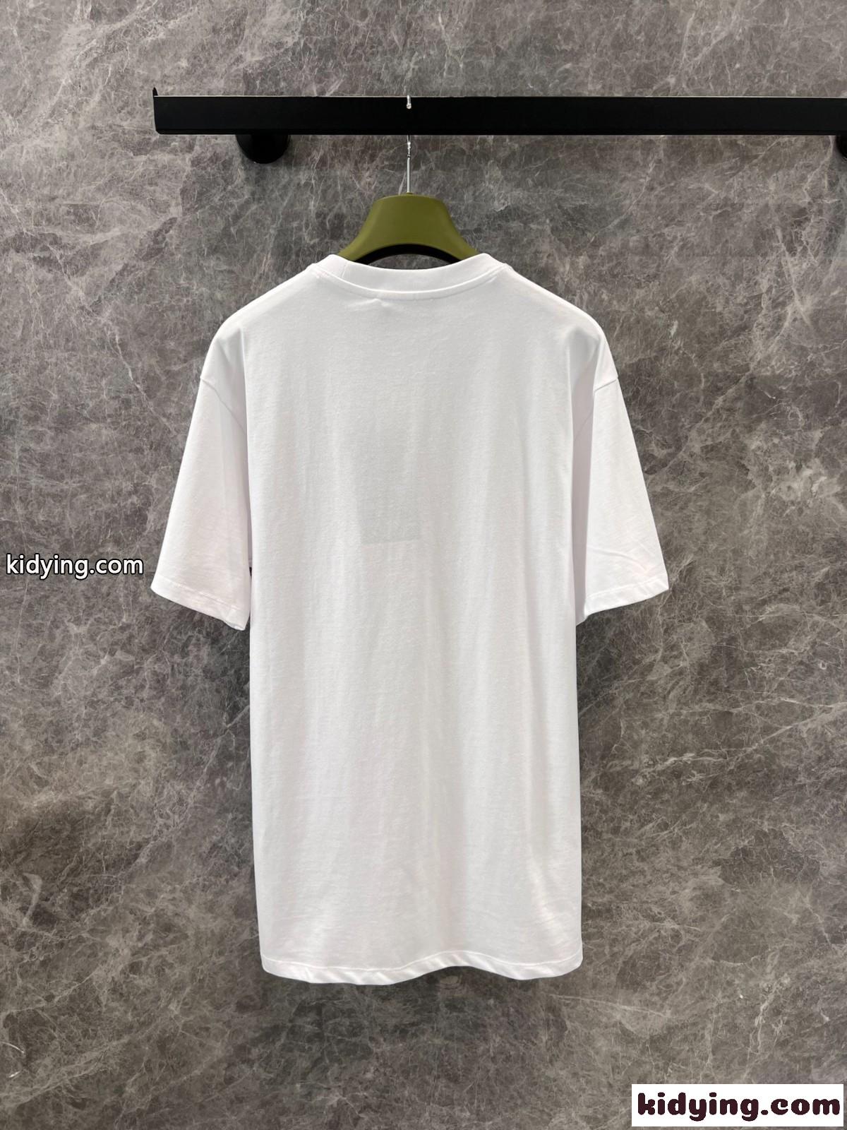 カジュアル ゆったり コットン 半袖Tシャツ グッチ Tシャツ コピー ホワイト-1