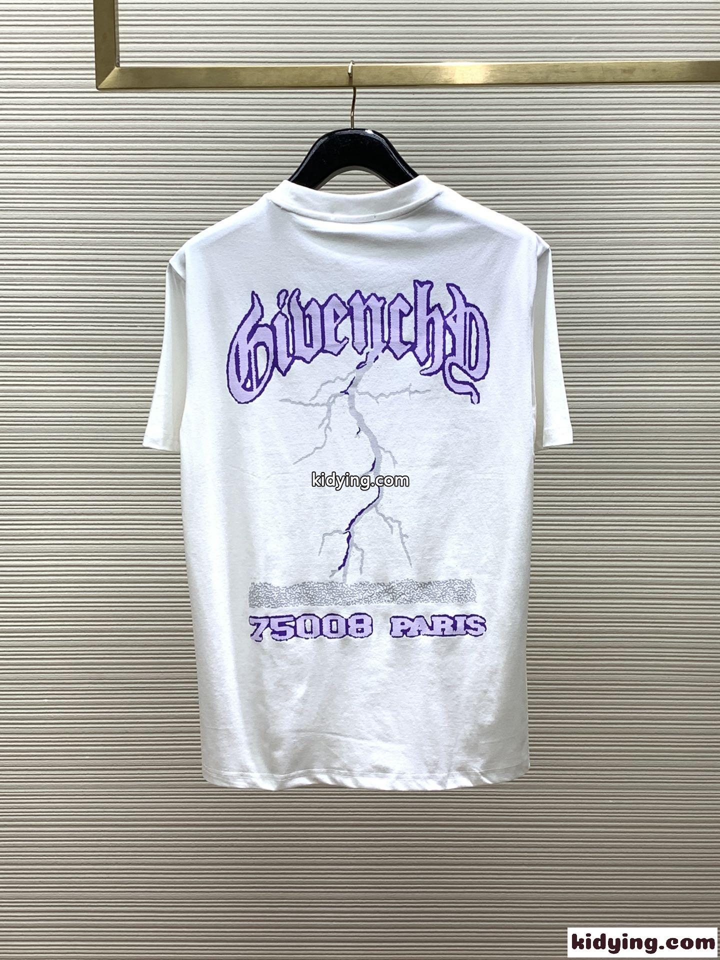 着心地いい コットン ジバンシィ Tシャツ 偽物 クルーネック 半袖Tシャツ ホワイト-4