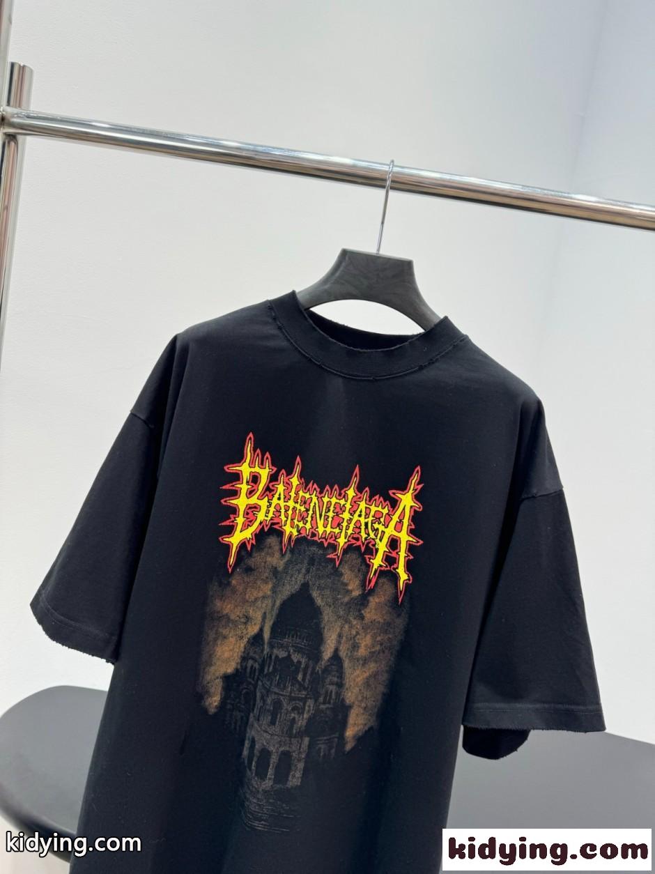スタイリッシュ オーバーサイズ 半袖Tシャツ バレンシアガ Tシャツ 偽物 ユニセックス-1