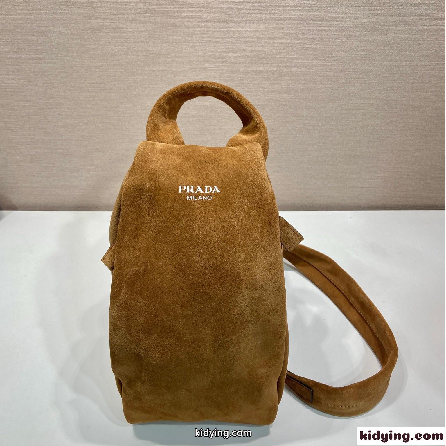 プラダ バッグ コピー メンズバッグ 2VZ114 スエード ワンショルダーバックパック-0