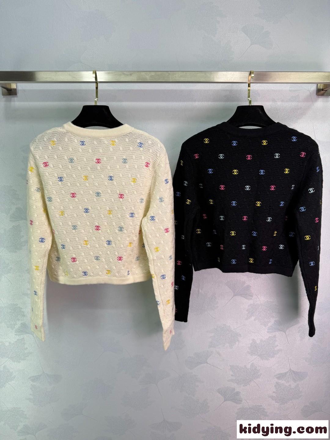 カラフルなCCロゴ&ウール クルーネック シャネル ニット コピー レディース-5